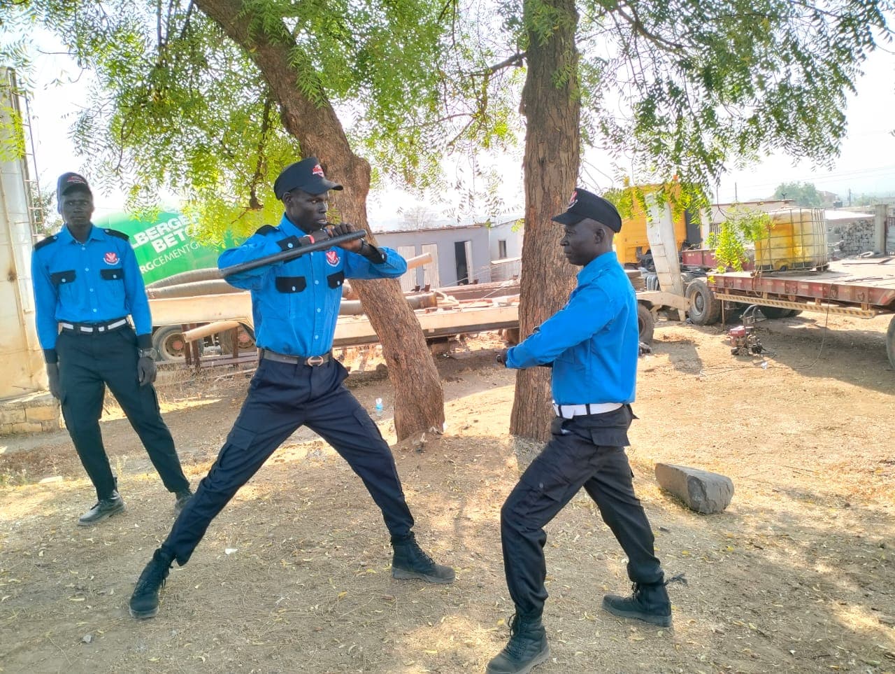 Special Detective Security officers in tactical baton training